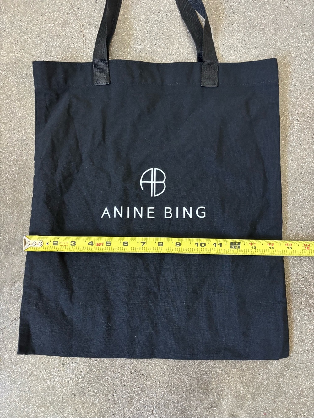 Anine Bing Black Canvas Logo Tote Bag - Picture 4 of 7